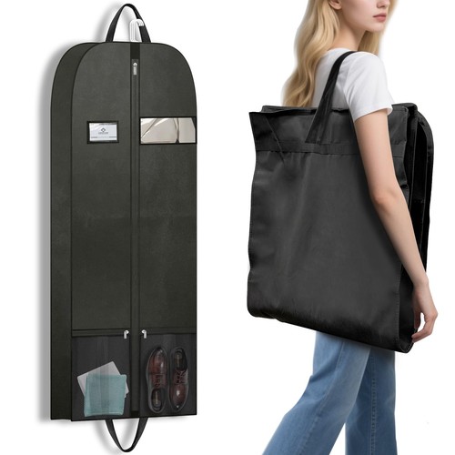 Black garment bag with - black,